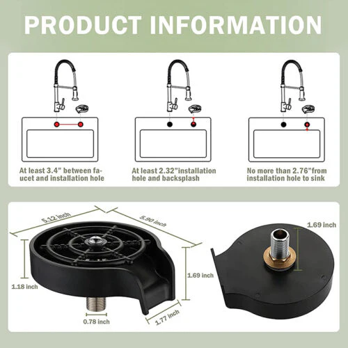 High Pressure Kitchen Sink Cup Rinser - Image 8