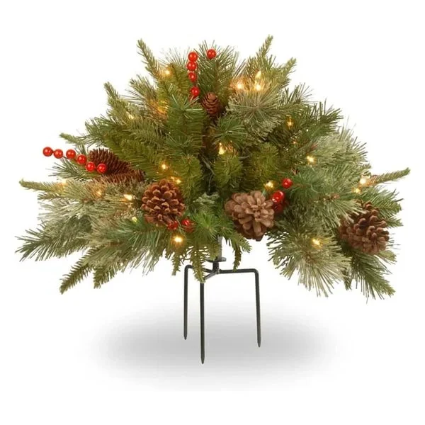 Pre-lit Artificial Christmas Tree Feel Real Urn Filler - Image 2