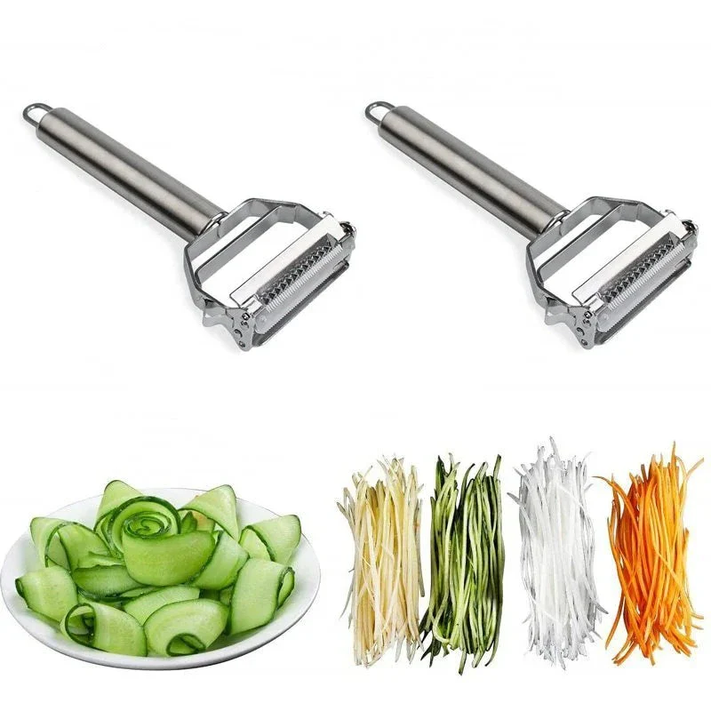 Ultra Sharp Stainless Steel Multi-function Vegetable Peeler & Julienne Cutter Potato Carrot Grater - Image 2